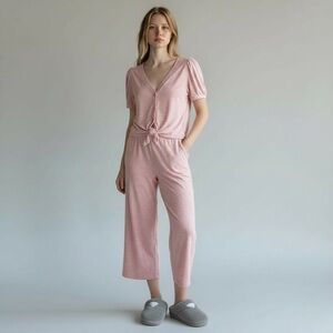 Hale Bob Pajamas Shirt and Pants Soft Pink Lounge Pajama Set Size Medium NWT